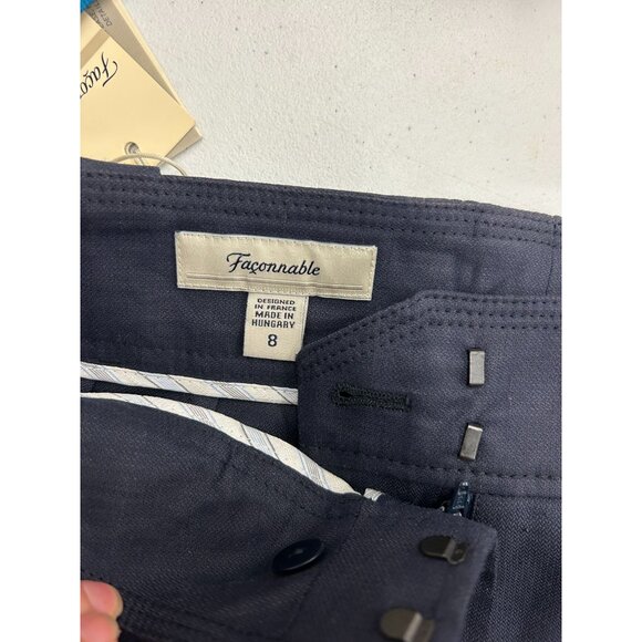 NWT Faconnable Navy Blue Womens Dress Pants Size 8 MRSP 225 - Picture 3 of 15